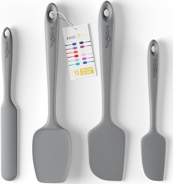 BakeRoyal Silicone Spatulas Set - Gray