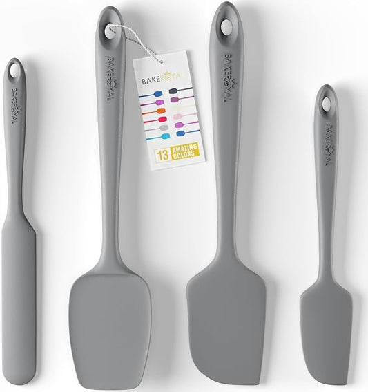 BakeRoyal Silicone Spatulas Set - Gray