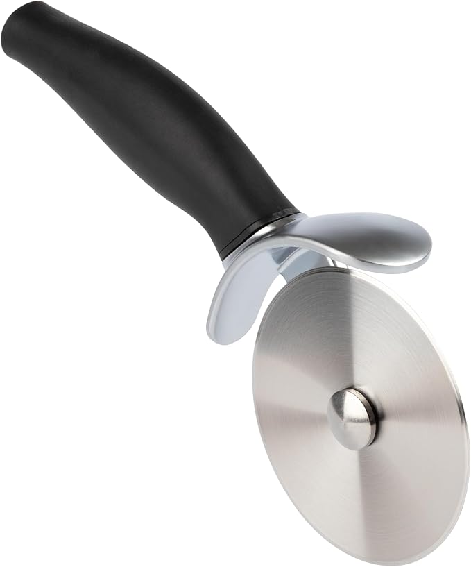 PL8 Artisan Pizza Wheel – Stainless Steel Cutting Wheel with Cast Zinc Frame and Integrated Oven Rack Hook for Easy Pizza Serving