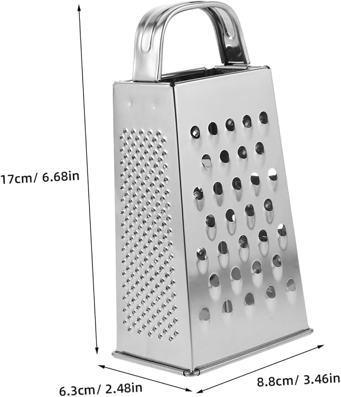 SHERCHPRY Multi-Use Kitchen Grater Stainless Steel Vegetable Slicer and Shredder with Handle 7.08X3.46X2.48 Inches for Cheese Fruit and Veggie Preparation