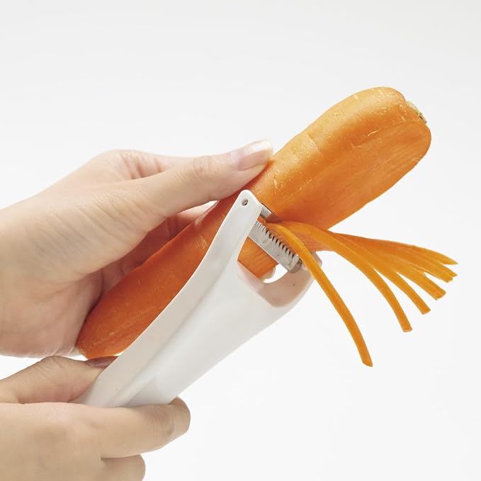 Kai Corporation KAI KITCHEN DH8014 Peeler, Julienne, Both Uses, Peeler, Julienne, Potato, Sprout Remover, White, Made in Japan
