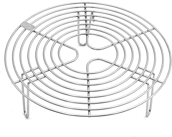 Round Steamer Rack and Cooling Rack,Stainless Steel Pot Trivet, Cooking Rack,Wire Steamer Kettle Rack Holder, Air Fryer Cooking Steamer Rack for Baking Canning Cooking Steaming, 8.7''X2.8''