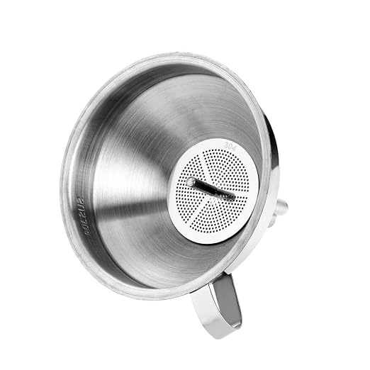 Buyer Star 2PCS Funnel with Detachable Filter,18/8（304） Stainless Steel, Food Grade Metal Kitchen Funnels (Silver)