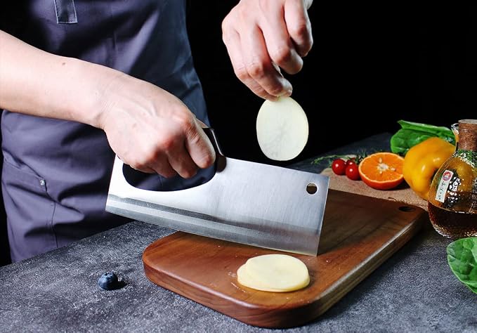 Meat Cleaver Knife Japanese Chef Knife for Vegeable Meat Cutting | Effort Save Unique Knives With Easy Handle, Razor-like Sharpness