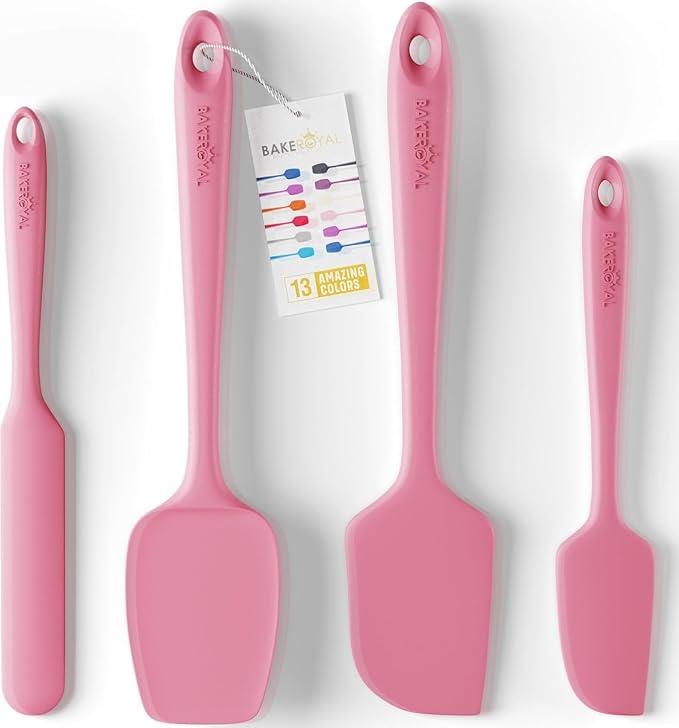 BakeRoyal Silicone Spatulas Set - Pink