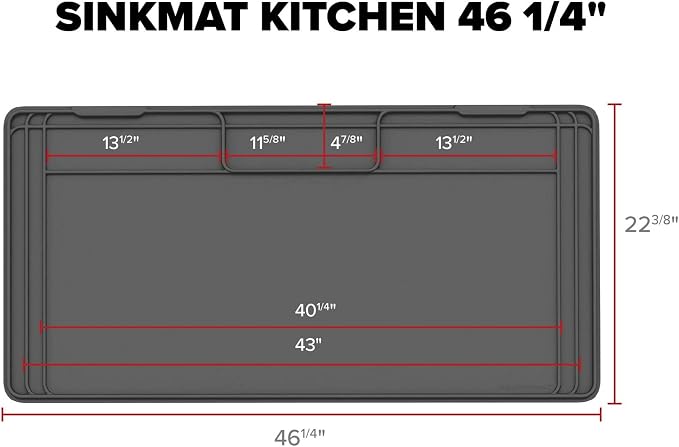 WeatherTech SinkMat – Waterproof Under Sink Liner Mat for Kitchen Bathroom – 46” x 22” Inches - Durable, Flexible Tray – Home undersink Organizer Must Haves, Black