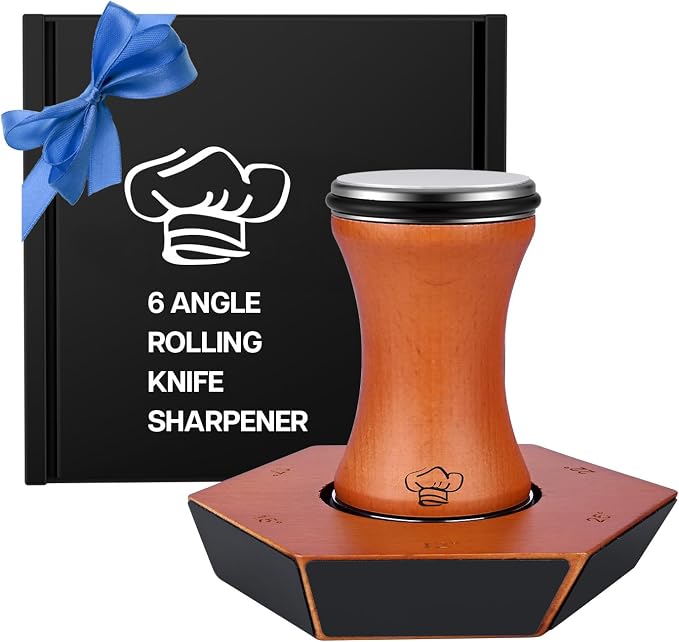 Rolling Knife Sharpener by MMOBIEL – 6 Magnetic Angles (12°, 15°, 17°, 19°, 22°, 25°) – Kitchen Knife Sharpener – Sharpening Kit with Magnetic Diamond Grinding Discs – Gifts for Men & Women
