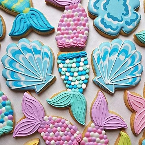 Ann Clark Mermaid Cookie Cutters 3-Pc Set Made in USA, Mermaid Tail, Starfish, Seashell