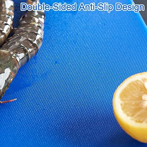 CURTA Cutting Boards for Kitchen, 18" x 12" x 0.5" Blue Color Coded Plastic Chopping Board with Anti Slip Surface Dishwasher Safe …