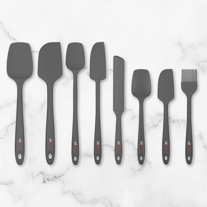 Mini Silicone Basting Pastry Brush, Cooking Brush for Oil Sauce Butter Marinades, Food Brushes for BBQ Grill Kitchen Baking, Baster Brushes Pastries Cakes Meat Desserts, Food Grade, Dark Grey