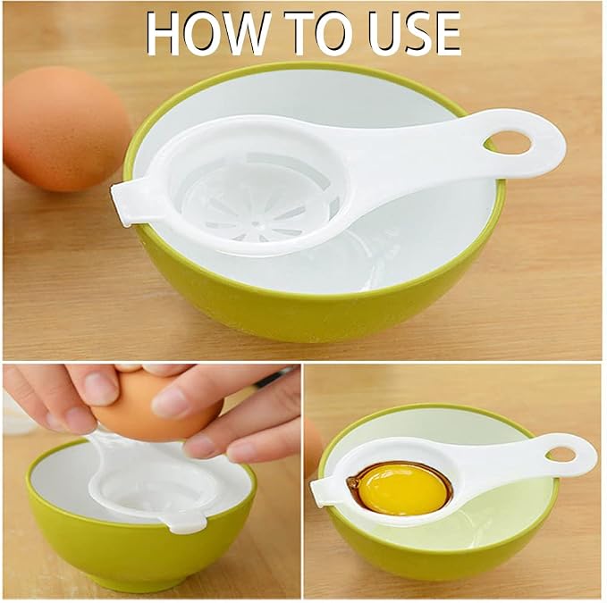 Utoolmart Egg Yolk Separate Spoon, Egg White Separator, Quick and Easily Plastic Egg White Separator Kitchen Cooking Baking Tool 10Pcs
