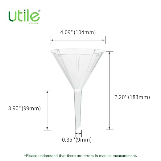 Utile 4pcs Plastic Analytical Funnel Set, PP material, Top Diameter 84mm, Small Funnel for Lab Bottles, Recreational Activities, 4512.0016.4