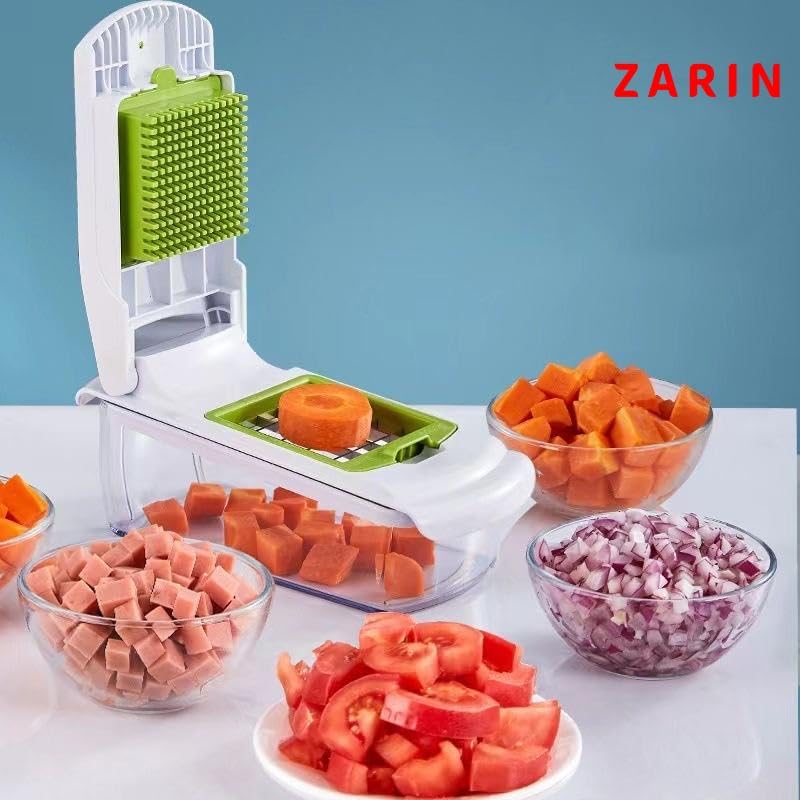 ZARIN 18-in-1 Vegetable Chopper with Container, Onion Chopper Dicer, Mandoline Slicer, Vegetable Cutter, Food Chopper, Cheese Grater & Veggie Dicer, Kitchen Gadget for Meal Prep, Fruits & Vegetables