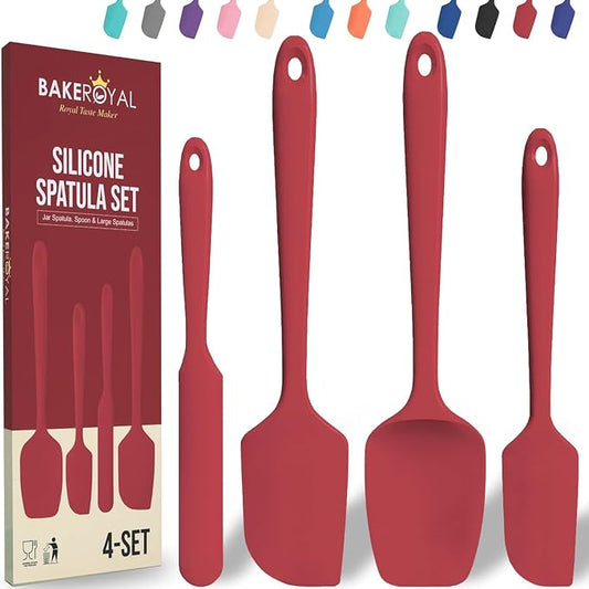 BakeRoyal Silicone Spatulas Set - Red