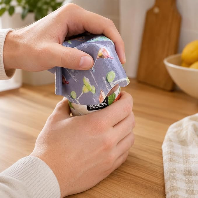 Andreas Silicone Jar Opener, Gettin' Boozy – 6.25" Non-Slip Lid Gripper & Garlic Peeler, Food and Dishwasher Safe, Multi-Use, Durable Silicone & Fabric, Made in the USA, JO-370