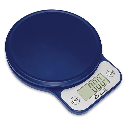 Escali Telero Digital Food Scale, High Precision Kitchen Scale for Cooking, Baking, Portion Control, Meal Prep, Weigh in Grams and Ounces, 11 lb Capacity, Blue (T136)