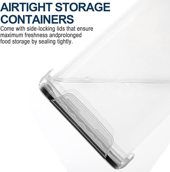 M MCIRCO Extra Large 4 Pack, 6.5L/7qt/220oz Tall Food Storage Containers | Plastic Airtight Kitchen Pantry Storage Containers for Flour, Sugar, Airtight, BPA Free, Food Grade Material