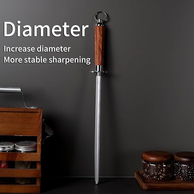 Sharpening Steel 12 inch Professional Honing Rod Knife Sharpener, Fine Lines, High hardness, Knife Honing Steel Knife steel