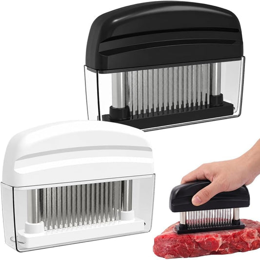 Meat Tenderizer Tool with 48 Stainless Steel Needle Blades, Spring Loaded Meat Tenderizer, Handheld Blade Meat Tenderizer for Steak, Beef, Chicken, Pork, BBQ Grill Kitchen Gadgets (Mix*2pcs)