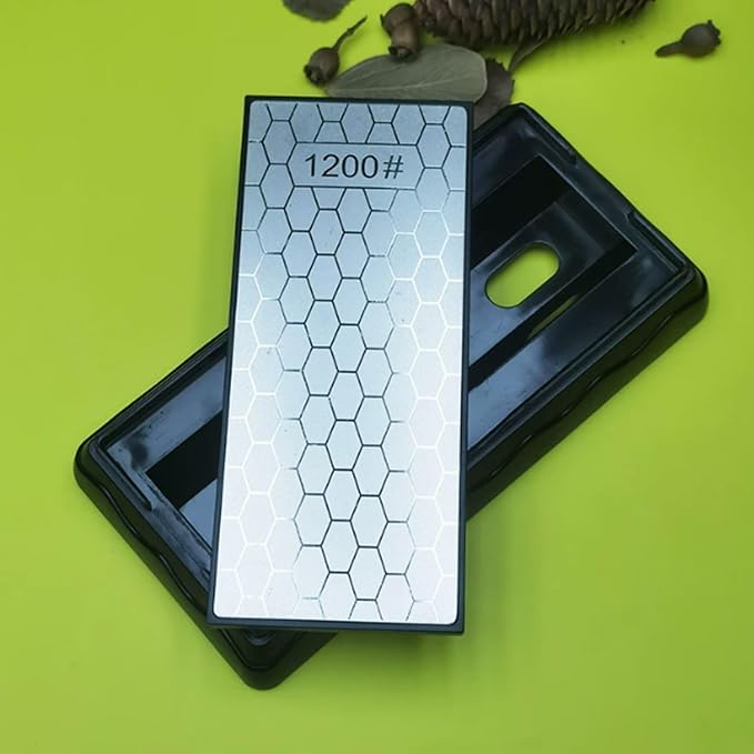 Double-Sided Electroplated Honeycomb Sharpening Stone, 400#/1200# Grit, 6.10in*2.56in, Premium Diamond Whetstone for Kitchen Knives, Hunting Knives & Tools, Wet Dry Use, Professional Blade Sharpener
