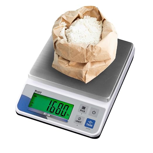 Polit Digital Kitchen Scale, High Capacity Food Scale for Baking, 18lb/8kg | Stainless Steel Tray, 0.5g Precision, Anti-Slip Feet, Fast Stable Readings, Home Cooks, Market & Small Business Use