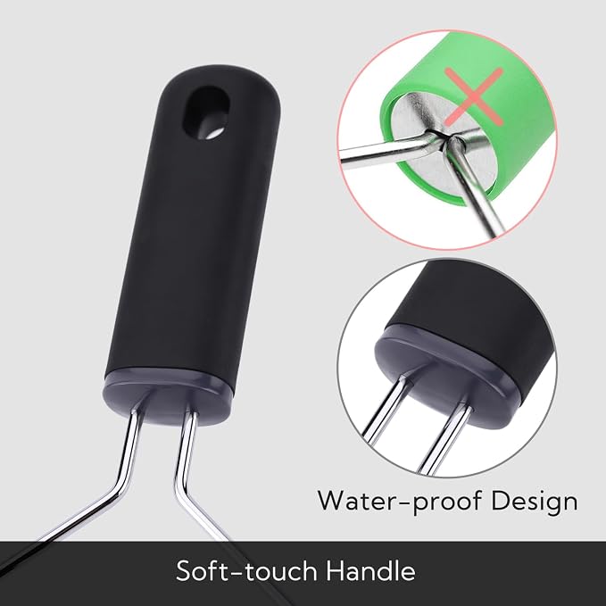 KITCHENDAO Non-Scratch Potato Masher, Heavy Duty 18/8 Stainless Steel Wrapped In Premium Silicone, Soft Touch Handle, Versatile Masher Hand Tool & Potato Smasher, Gift for Christmas-Black