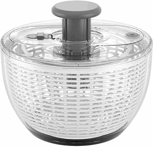 quick press salad spinner and vegetable washer tool for lettuce spinner capacity Fruit Washing Bowl with fruit washing bowl with strainer dehydrator kitchen appliances (Large - 6.34 qt)