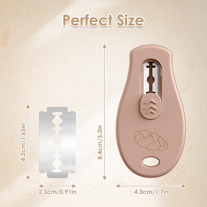 Bread Lame Sourdough Scoring Tool, Extractable & Magnetic Bread Scoring Tool, Scoring Knife for Bread Baking, Bread Razor for Homemade Bread, Sourdough Scorer Tool, Includes 5 Razor Blades-Brown