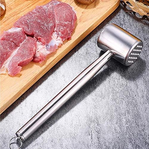 Stainless Steel Tenderizer Meat Hammer Pounder Dual-Sided Meat Mallet for Kitchen Tool Steak Pork Chicken Chop Cucumber Garlic
