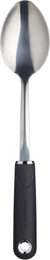 MasterClass Cooking Spoon with Soft Grip Handle, Stainless Steel, 33.5 cm