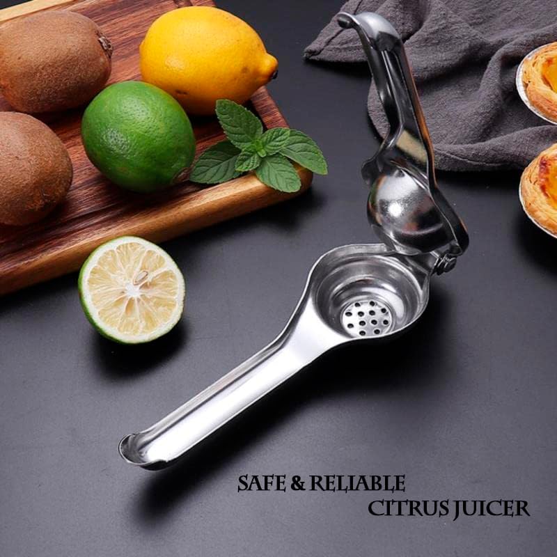 Lemon Juicer Squeezer Stainless Steel Manual Citrus Press Premium Quality Fruit Lime Squeezer for Drinks Rust Proof Non-Slip Manual Hand Juicer Is Ideal for Juicing Lemons, Limes, Small Oranges