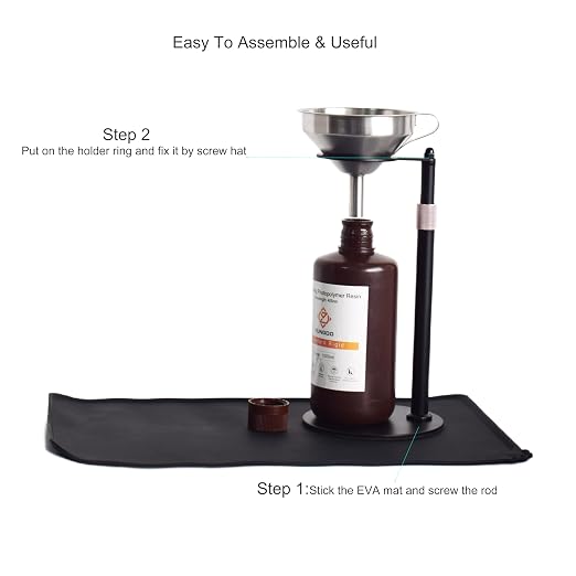 Funnel Stand with Steel Ring Holder,Height Adjustable 3D Printer Resin Filter Strainer Stand,Hand-Free for Easy Recycling LCD/DLP/SLA/UV Photosensitive Resin (Holder+Funnel)