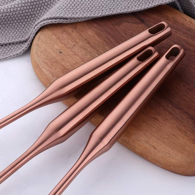 Stainless Steel Pasta Spoon Server,Kitchen Pasta Server, Ergonomic Handle & Heat Resistant Design - Kitchen Spaghetti Server Fork For Noodles, Pasta, More (rose gold)