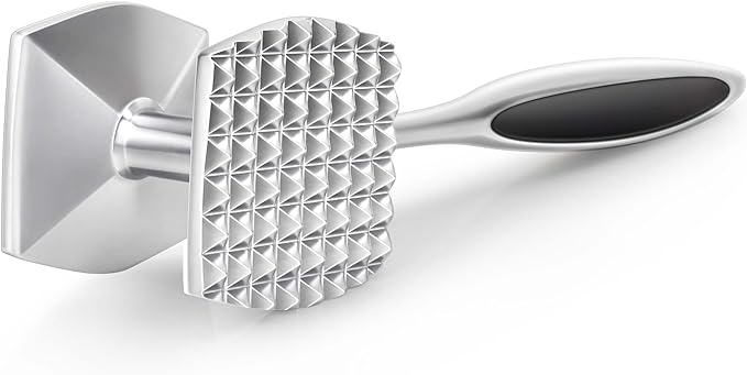 Aliglow Meat Tenderizer Hammer Tool Pounder For Tenderizing Steak Beef Poultry, Heavy Duty Dual-Sided Mallet with Soft Grip Handle - Multifunctional Kitchen Beater for Chicken,Fish, Baking