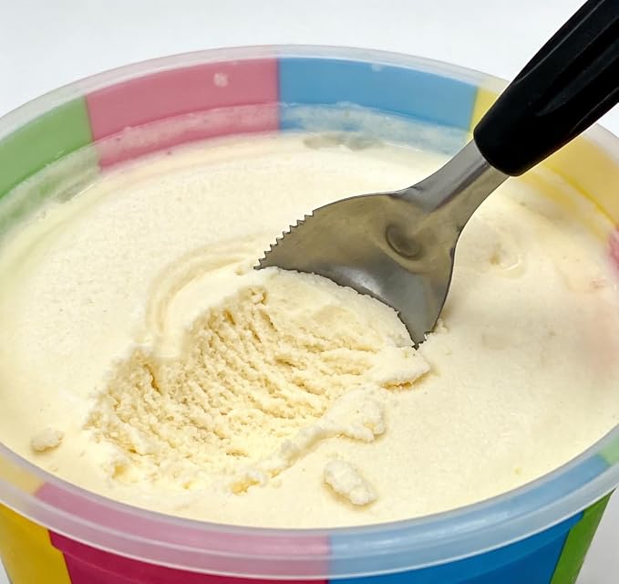 Heavy Duty Flat Ice Cream Spade Scoop with Serrated Edge Easy Carves Through n Scrape the Hardest Of Ice Creams| Sorbet n Gelato Scooper with Non-Slip Good Grip Handle