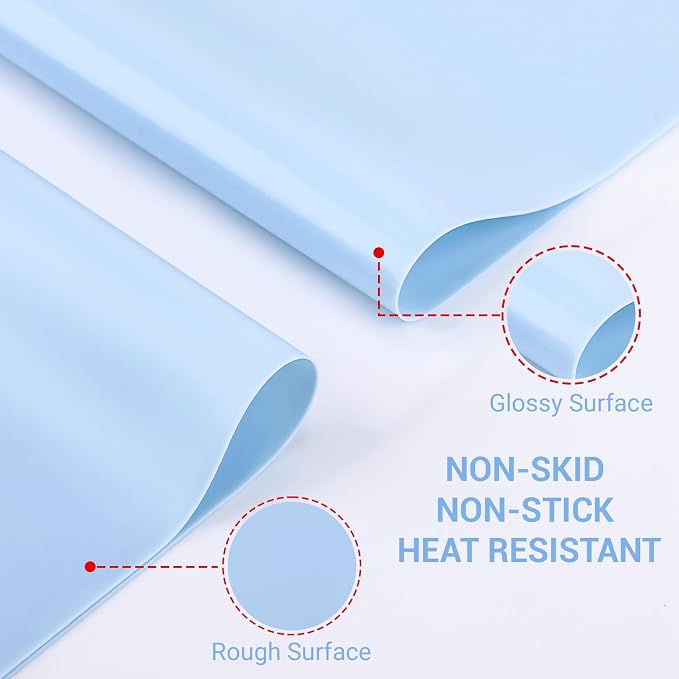 3Pack Silicone Sheet for Crafts, Resin Jewelry Casting Molds Mat, Food Grade Silicone Placemat, Multipurpose Table Protector, Nonstick Nonskid Heat-Resistant, Blue (15.7x11.8inch)