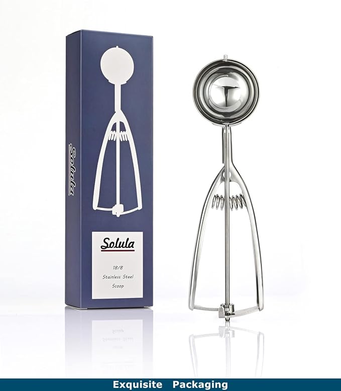 18/8 Stainless Steel Ice Cream Cupcake Muffin Scoop, 3.4 Tablespoon Cupcake Muffin Batter Dispenser