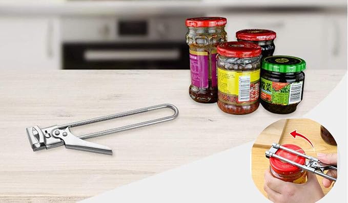 Master Jar & Bottle Opener,Adjustable Multifunctional Stainless Steel Can Opener Jar Lid Gripper,Manual,Kitchen Accessories（Silver）