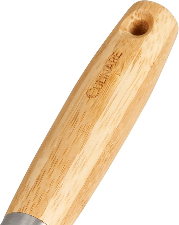 Culinare Naturals C70004 Pizza Cutter Wheel | Sustainable Bamboo/Stainless Steel | (L)220mm x (W)10mm | Manual Hand Held Slicing Tool For Pizzas/Kitchen Utensil | Metal Slicer | Not Dishwasher Safe