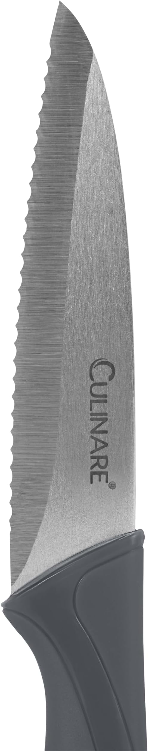 CULINARE 2 Piece Knife Set, Grey, Stainless Steel, 9cm Ultra Sharp Blades, 2 x Kitchen Knives with Protection Covers, Smooth Cutting/Firm Grip/Non-Slip Handle, Dishwasher Safe