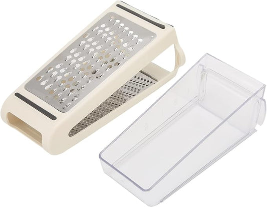 Cheese Grater - Reversible Box Grater with Two Sides Handheld | Double Sided Food Grater with Storage Container, Stainless Steel Blades for Cheese,Vegetables,Ginger,Garlic