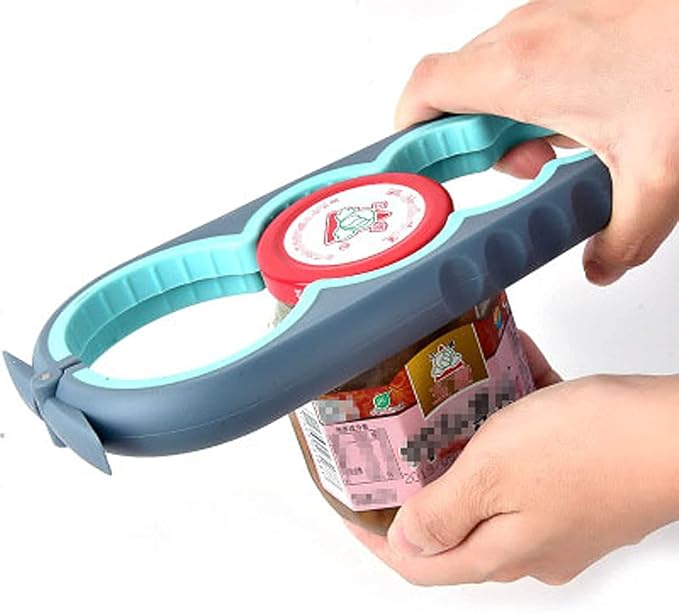 Bottle Opener for Arthritic Hand,Jar Opener for Old People, Children, Women, Those with Weak Hands,Multifunctional Kitchen Gadgets (02-Blue)