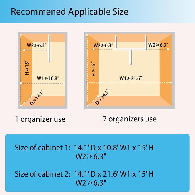 TATAANTY Under Sink Organizer 2 Pack, 2 Tier Metal Under the Sink Storage, Heavy Duty Slide out Pull out Cabinet Organizer, Height Adjustable for Kitchen Bathroom Pantry Closet Organization Rack