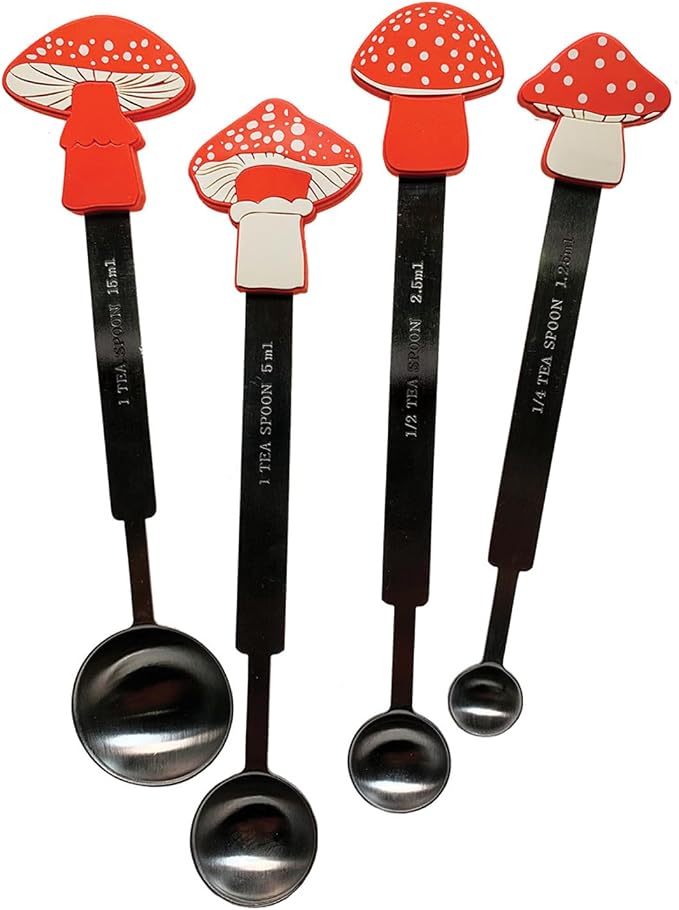 Streamline Imagined Mushroom Measuring Spoons, Stainless Steel, Set of 4