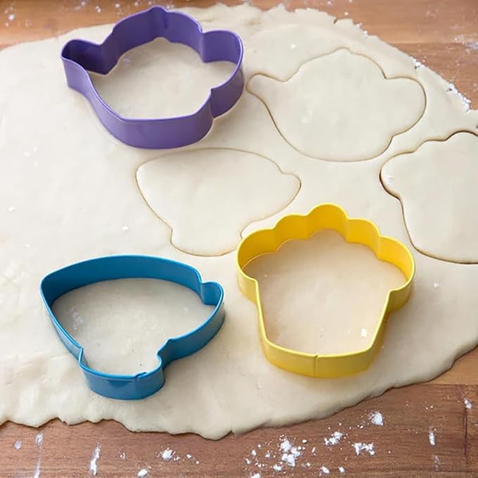 Wilton Tea Party Colored Metal Cutter Set, 3-Piece