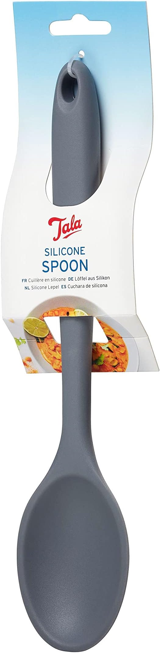 Tala Silicone serving spoon in grey, temperature resistant up to 240 degrees, ideal for serving all sauce and soup tasks, ideal for use with