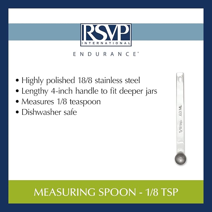 RSVP International Endurance Kitchen Collection Open Stock Measuring Spoon, Stainless Steel, Dishwasher Safe, 1.125-Teaspoon