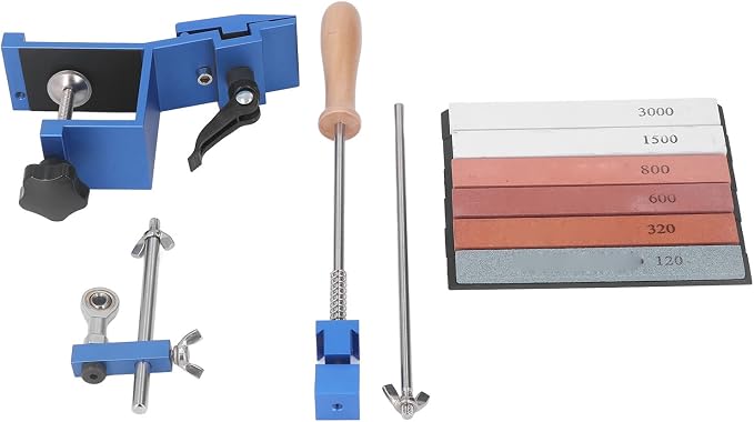 Professional Knife Sharpener with 10 Whetstones, 360° Rotation Flip Design Fixed Angle Stainless Steel, Chef Knife Sharpening Kit, Abrasive Holding System Tools for Kitchen