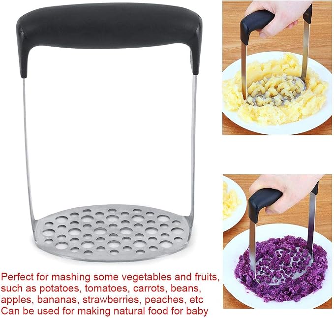 Stainless Steel Masher, Manual Potato Masher, Vegetable Mashing Tool. for Mashed Meat, Baby Food, Avocado, Bean, Fruit etc