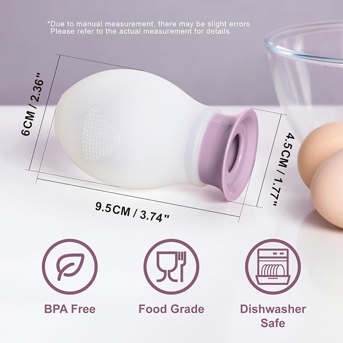 Egg Separator for Raw Eggs, Silicone Egg Separator, Easy Yolk Separation | Cute Egg Separator for Baking and Cooking, Swallow Release, Food-Grade Silicone, Dishwasher Safe